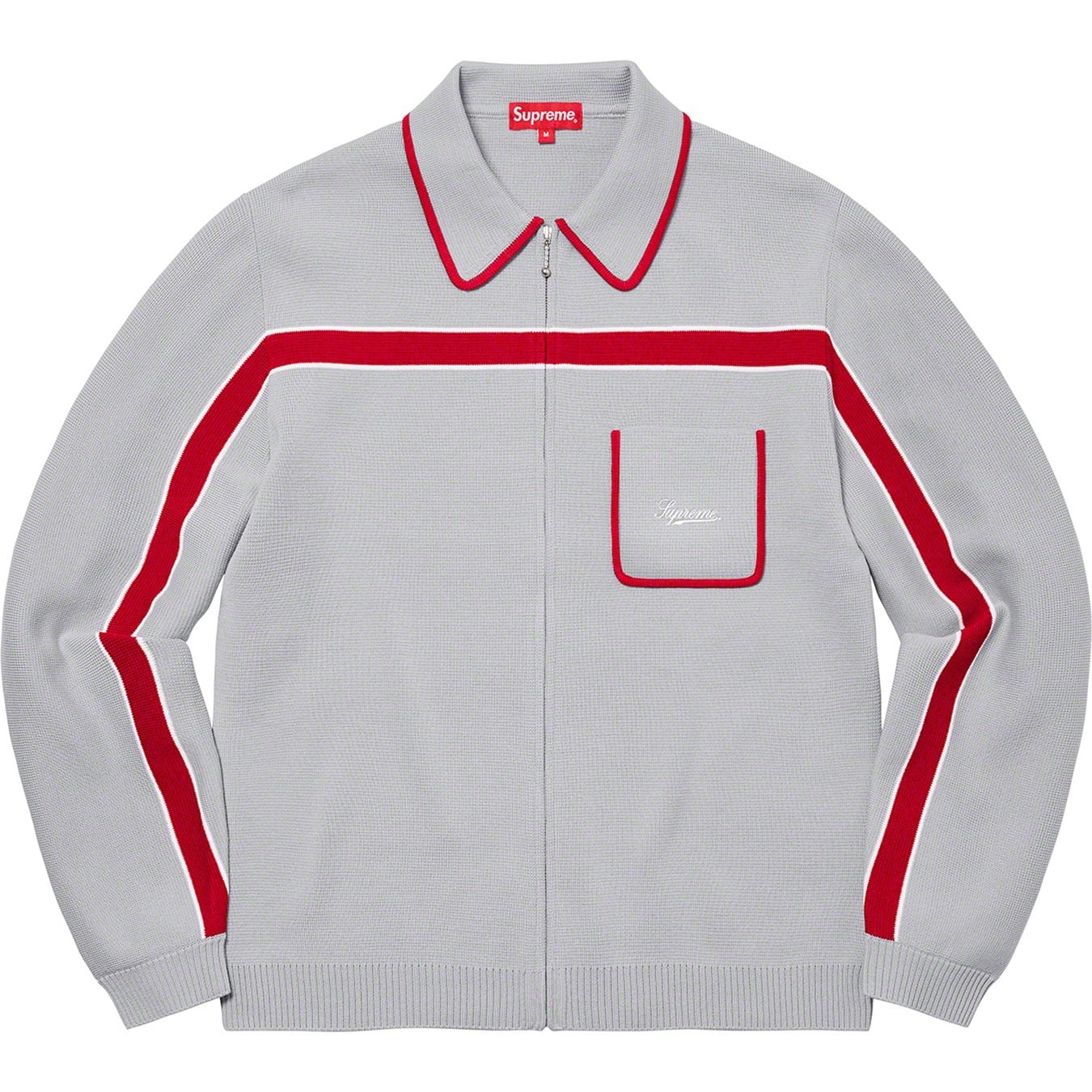 Chest Stripe Zip Up Cardigan view 12